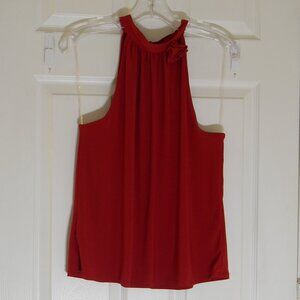 joie de vivre Red Halter Neck Cami Tank Layer Dressy Shirt NWT